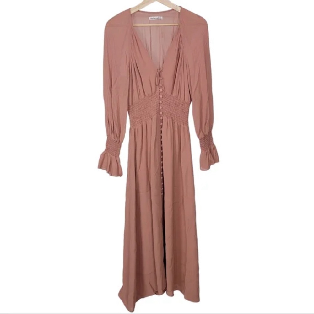 Reformation chiffon midi dress size small